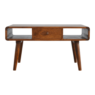 Curved Chestnut Coffee Table, Living Room Furniture image 6