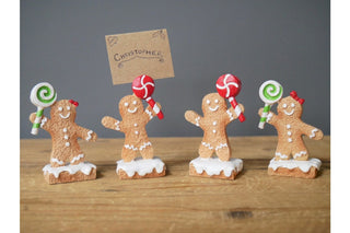Gingerbread Man Name Card Holders, Christmas Decoration image 0