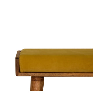 Mustard Velvet Tray Style Footstool, Home Furniture image 2