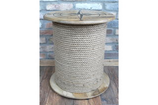 Side Table - Mango Wood and Rope Rustic Boho Style