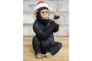 Up Yours Christmas Monkey - Medium, Funny Festive Decor