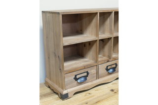Wooden Storage Unit, Rustic Multiple Compartments