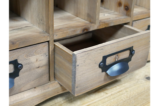 Wooden Storage Unit, Rustic Multiple Compartments