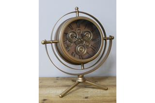 Table Clock with Moving Cogs - Elegant Timekeeping