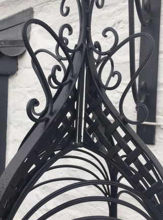 Stunning Large Ornate Metal Hanging Basket image 1