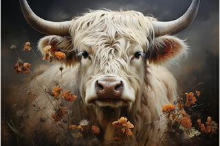Highland Cow Tempered Glass Wall Art  - Wild Home Decor