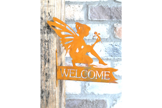 Fairy Welcome Sign, Metal Garden Decoration