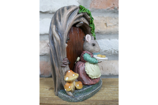 Miss Mouse Solar Light, Fairy Door Garden Decor Ornament