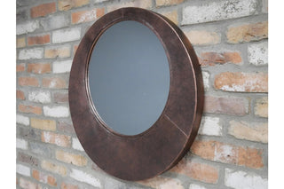 Large Hammered Copper Design Wall Mirror image 2
