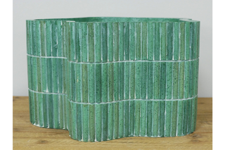 Indoor planter - Aqua Colour Wavy Shaped Pot