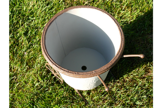 Rustic Barrow Planter, Cream & Brown French Chic Garden Pot