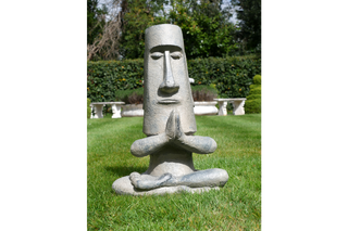 Yoga Pose Easter Island Man, Garden Sculpture