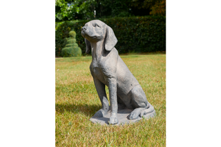Sitting Garden Dog, Outdoor Sculpture of Mans Best Friend