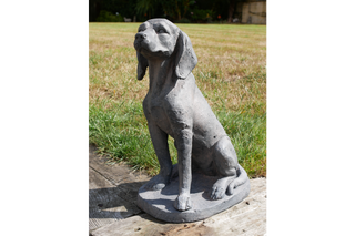 Sitting Garden Dog, Outdoor Sculpture of Mans Best Friend