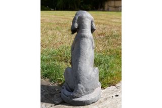 Sitting Garden Dog, Outdoor Sculpture of Mans Best Friend