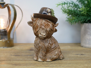 Highland Cow With A Hat, Cute Home Ornament