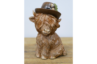 Highland Cow With A Hat, Cute Home Ornament
