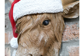Christmas Hat Cow, Wall Decoration, Festive Decor