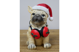 Festive Dog in Headphones — Christmas Character Ornament