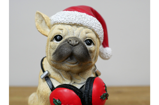 Festive Dog in Headphones — Christmas Character Ornament
