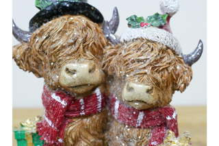Festive Highland Cows, Christmas Home Decor