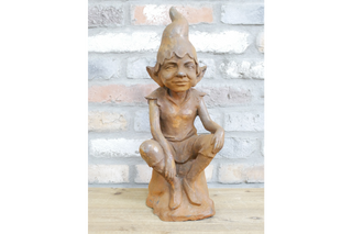 Cast Iron Elf, Sitting, Indoor or Outdoor Decor