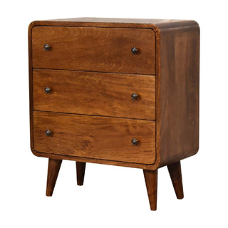Mini Curved Chestnut Chest, Bedroom Furniture image 1
