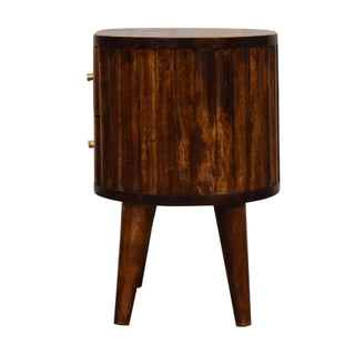 Stripe Chestnut Bedside Cabinet, Bedroom Furniture image 7