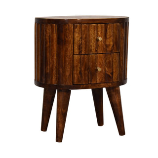 Stripe Chestnut Bedside Cabinet, Bedroom Furniture image 1