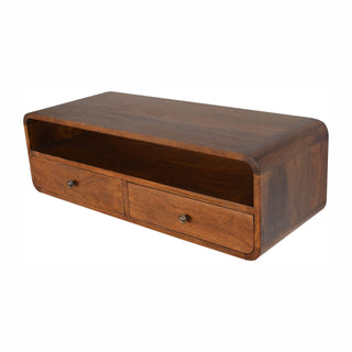 Floating Chestnut Open Console, Media Unit, Living Room Furniture image 3