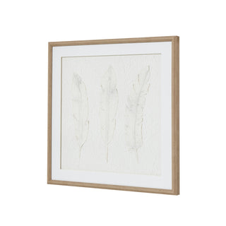 Solli White Feathers Art Mounted In Beaded Frame, Luxury Wall art