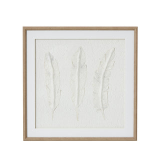 Solli White Feathers Art Mounted In Beaded Frame, Luxury Wall art