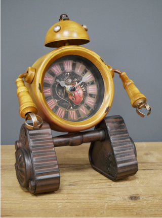 Yellow Robot Clock - Fun Desk Ornament image 0