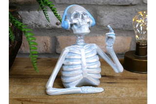 Skeleton With Headphones - Halloween Ornament image 6