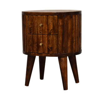 Stripe Chestnut Bedside Cabinet, Bedroom Furniture image 2