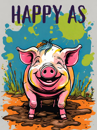 Art Print - Happy as a pig image 1
