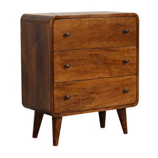Mini Curved Chestnut Chest, Bedroom Furniture image 2