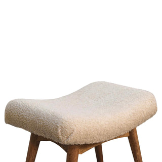 Boucle Cream Curved Bench, Footstool, Bedroom, Hallway Furniture image 5