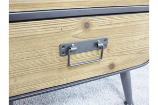 Retro Industrial Cabinet - 2 drawers, 1 pull out Shelf, Home Storage