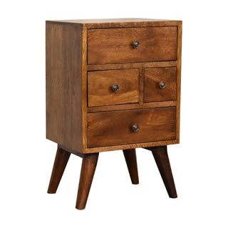 4 Drawer Multi Chestnut Bedside Bedroom Furniture image 2