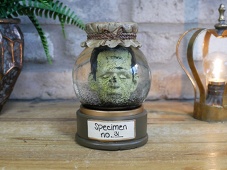 Head In Specimen Jar - Spooky Ornament image 0