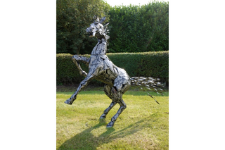 Spirit Horse, Metal Garden Statue, Patchwork Design