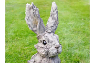 Garden Rabbit Ornament, Wood Effect