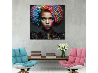 Colourful Hair Wall Art - Tempered Glass image 0