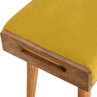 Mustard Velvet Tray Style Footstool, Home Furniture image 3