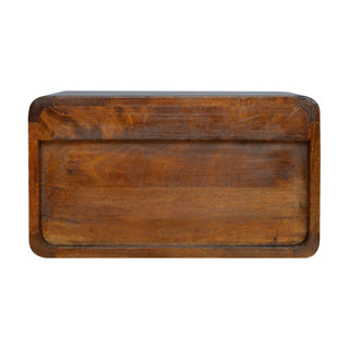 Floating Curved Chestnut Bedside Drawers, Bedroom Furniture image 7