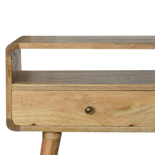 Curved Oak-ish Console Table, Home Furniture image 2