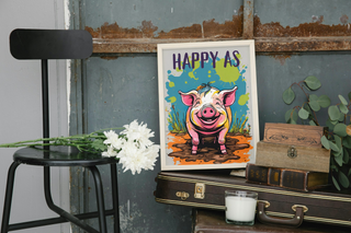 Art Print - Happy as a pig image 0