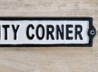 Naughty Corner, Cast Iron Sign, Funny Home Decor image 1