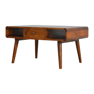 Curved Chestnut Coffee Table, Living Room Furniture image 0